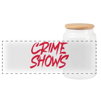 Krimi True Crime - Panoramic Cookie Jar with Wooden Lid - white - Front