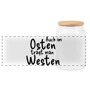 Osten Westen - Panorama Keksdose mit Holzdeckel - Weiß - Vorne