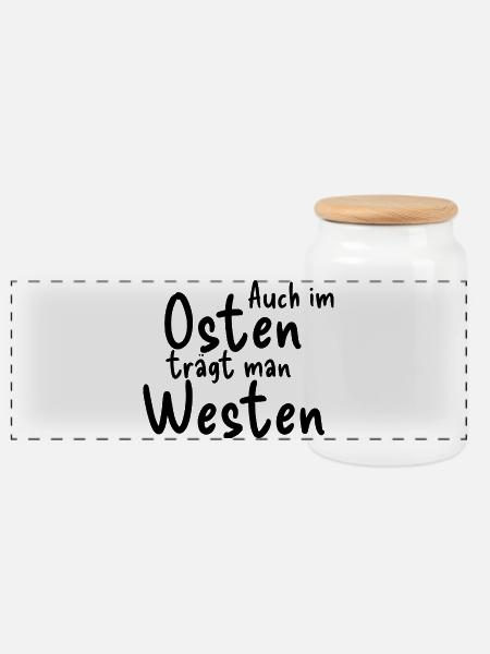 Osten Westen - Panorama Keksdose mit Holzdeckel - Weiß