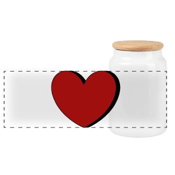 Valentinstag herz rot Geschenk Valentinstag - Panorama Keksdose mit Holzdeckel - Weiß - Vorne