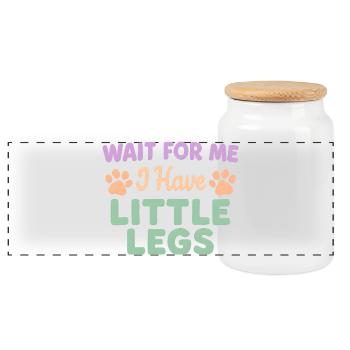 Hund Spruch Humor Meme Humor Lustig Little Legs - Panorama Keksdose mit Holzdeckel - Weiß - Vorne