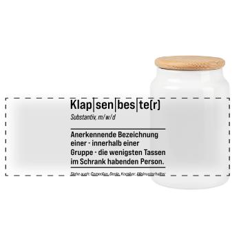 Slap Best Slaps Psychiatry Fun Sayings - Panoramic Cookie Jar with Wooden Lid - white - Front