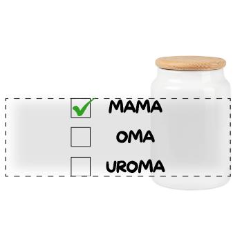 MAMA Checkliste - Panorama Keksdose mit Holzdeckel - Weiß - Vorne