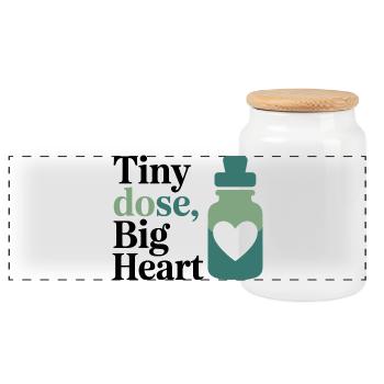 Homöopathie Tiny Dose Big Heart Professional Gear - Panorama Keksdose mit Holzdeckel - Weiß - Vorne