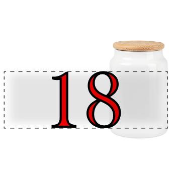 18. 18 YEARS OLD. 18th ANNIVERSARY. 18 BIRTHDAY. - Panoramic Cookie Jar with Wooden Lid - white - Front