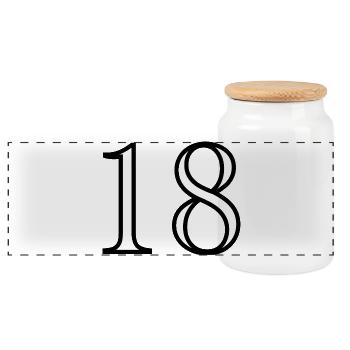 18. 18 YEARS OLD. 18th ANNIVERSARY. 18 BIRTHDAY. - Panoramic Cookie Jar with Wooden Lid - white - Front