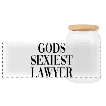 Lawyer Jurist Funny saying - Panoramic Cookie Jar with Wooden Lid - white - Front