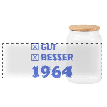 1964 - Boîte à biscuits avec couvercle en bois - blanc - Devant