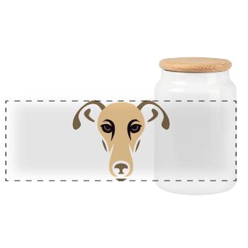 Windhund, Galgo - Panorama Keksdose mit Holzdeckel - Weiß - Vorne