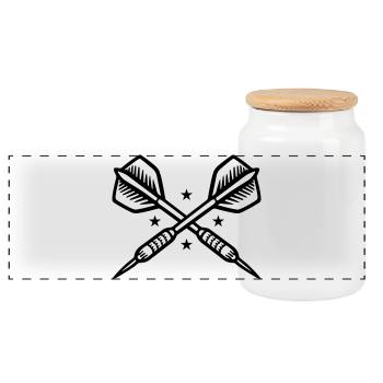 Dart Icon - Panoramic Cookie Jar with Wooden Lid - white - Front