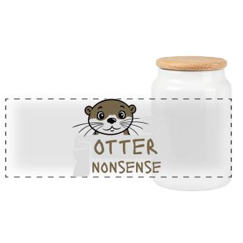 Otter Nonsense Lustig Wortspiel Otter Liebe Spruch - Panorama Keksdose mit Holzdeckel - Weiß - Vorne