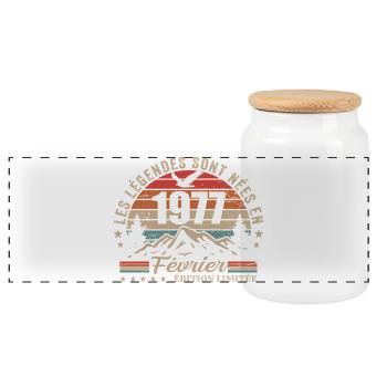 Légende vivante depuis février 1977 - Boîte à biscuits avec couvercle en bois - blanc - Devant