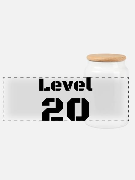 Level 20 - Panoramic Cookie Jar with Wooden Lid - white