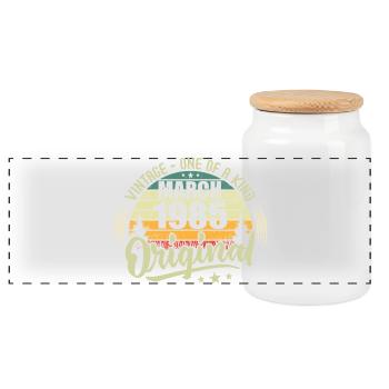 Légende Vivante Depuis Mars 1985 - Boîte à biscuits avec couvercle en bois - blanc - Devant