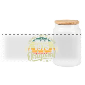 Légende Vivante Depuis Mars 1975 - Boîte à biscuits avec couvercle en bois - blanc - Devant