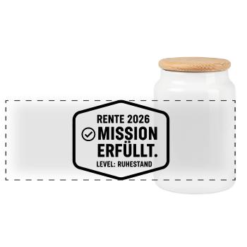 Pension 2026 – Mission accomplie | Retraite de niveau - Boîte à biscuits avec couvercle en bois - blanc - Devant