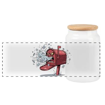 Épidémie de boîte aux lettres en colère - Boîte à biscuits avec couvercle en bois - blanc - Devant