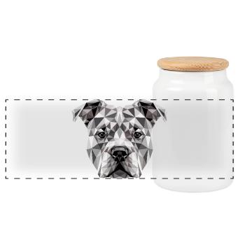 Pitbull Bulldog Pittie American Pitbull Terrier - Boîte à biscuits avec couvercle en bois - blanc - Devant