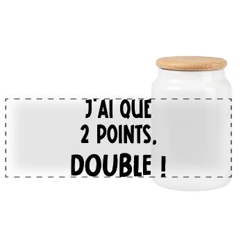 I only have two points, double! - Panoramic Cookie Jar with Wooden Lid - white - Front