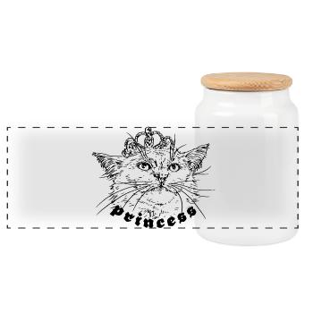 Princesse - Boîte à biscuits avec couvercle en bois - blanc - Devant