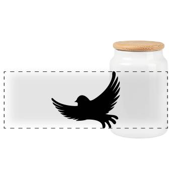 Bird Vogel - Boîte à biscuits avec couvercle en bois - blanc - Devant