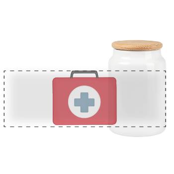 Design de l’icône de premiers secours rouge - Boîte à biscuits avec couvercle en bois - blanc - Devant