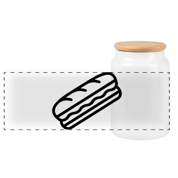 sandwich - Panoramic Cookie Jar with Wooden Lid - white - Front