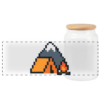 Pixel Schlaffuchs Mondnacht - Panorama Keksdose mit Holzdeckel - Weiß - Vorne