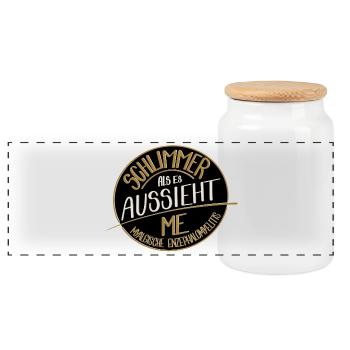Schlimmer als es aussieht, ME  - Panorama Keksdose mit Holzdeckel - Weiß - Vorne