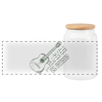 The Piyayo - Panoramic Cookie Jar with Wooden Lid - white - Front