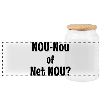 Nou-Nou of Net Nou? - Panoramic Cookie Jar with Wooden Lid - white - Front