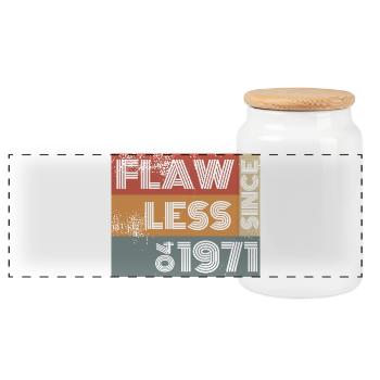 55. Anniversaire Flawless depuis 04/1971 - Boîte à biscuits avec couvercle en bois - blanc - Devant
