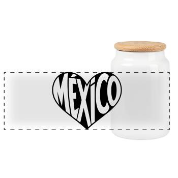 Mexico Heart Design - Boîte à biscuits avec couvercle en bois - blanc - Devant