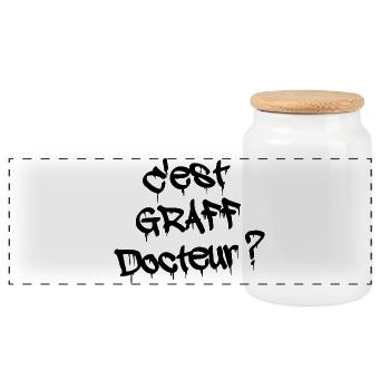IS IT GRAFFITI DOCTOR? - Panoramic Cookie Jar with Wooden Lid - white - Front