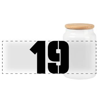 19 - Panoramic Cookie Jar with Wooden Lid - white - Front