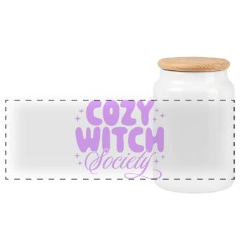 Société des Sorcières Douillettes - Boîte à biscuits avec couvercle en bois - blanc - Devant