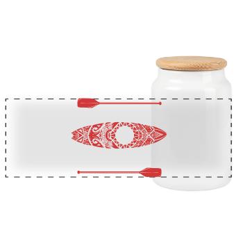 La vie de stand up paddle repose sur l’équilibre - Boîte à biscuits avec couvercle en bois - blanc - Devant