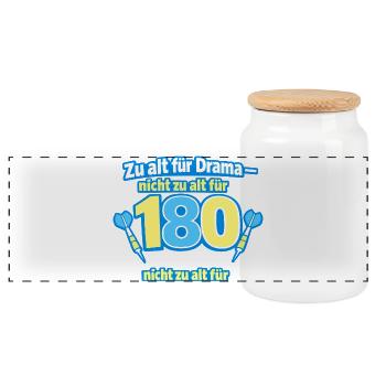 Zu alt für Drama 180 Shirt - Panorama Keksdose mit Holzdeckel - Weiß - Vorne