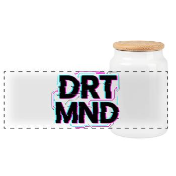 Dortmund DRTMND Glitch Shirt, Hoodie, Tasche - Panorama Keksdose mit Holzdeckel - Weiß - Vorne