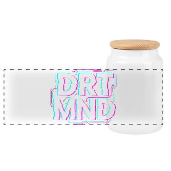 Dortmund drtmnd glitch shirt, Hoodie, Cap - Panorama Keksdose mit Holzdeckel - Weiß - Vorne