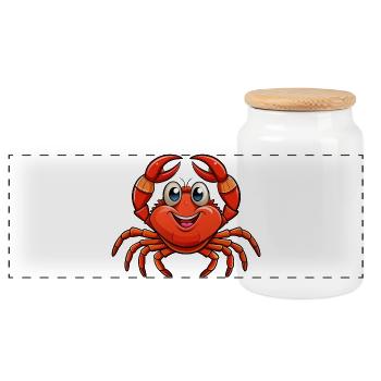 Crabe - Boîte à biscuits avec couvercle en bois - blanc - Devant