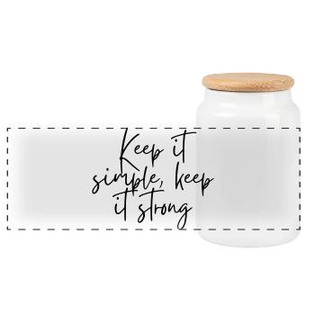 Reste simple, reste fort - Boîte à biscuits avec couvercle en bois - blanc - Devant