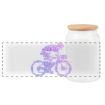 Gift idea for a road bike with road bike - Panoramic Cookie Jar with Wooden Lid - white - Front