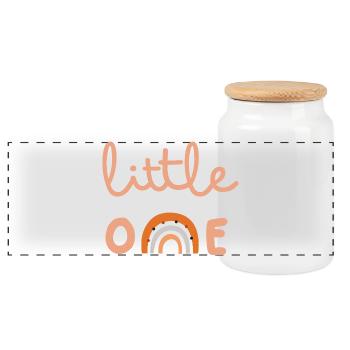 Kleines, süßes Regenbogen-Minimal-Baby-Design - Panorama Keksdose mit Holzdeckel - Weiß - Vorne