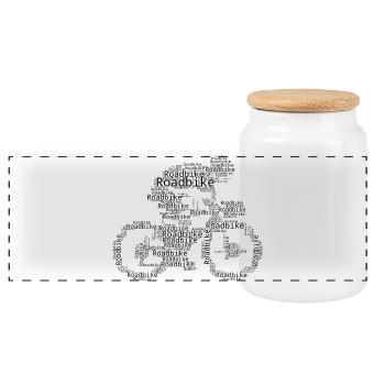 Gift idea for a road bike with road bike - Panoramic Cookie Jar with Wooden Lid - white - Front