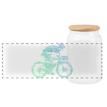 Gift idea for a road bike with road bike - Panoramic Cookie Jar with Wooden Lid - white - Front