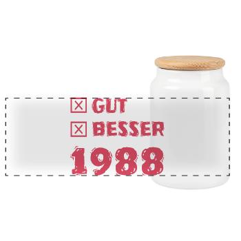 Besser 1988 - Panorama Keksdose mit Holzdeckel - Weiß - Vorne