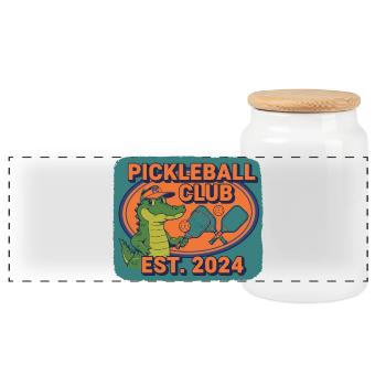 Pickleball Club Créé 2024 Joueur Humoristique Pickle Ball - Boîte à biscuits avec couvercle en bois - blanc - Devant