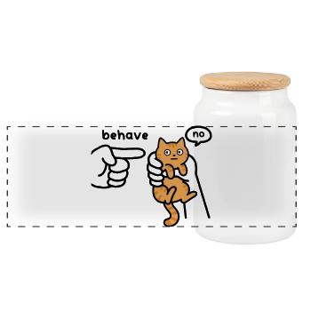 Petit chat entre de grandes mains – un peu trop mignon - Boîte à biscuits avec couvercle en bois - blanc - Devant