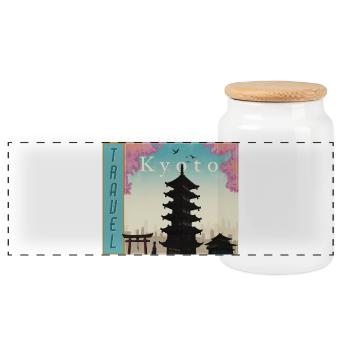 Kyoto Pagode im Abendlicht-Tavel Kyoto Japan - Panorama Keksdose mit Holzdeckel - Weiß - Vorne